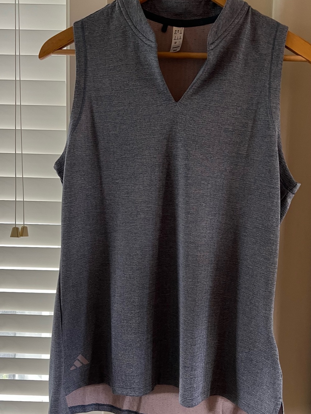adidas Women's Dark Gray Sleeveless V-Neck Tank Top